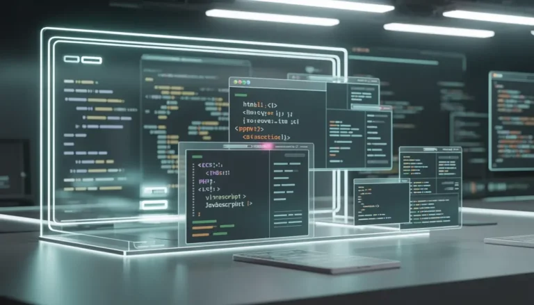 A computer screen displaying various programming codes in different languages and formats.